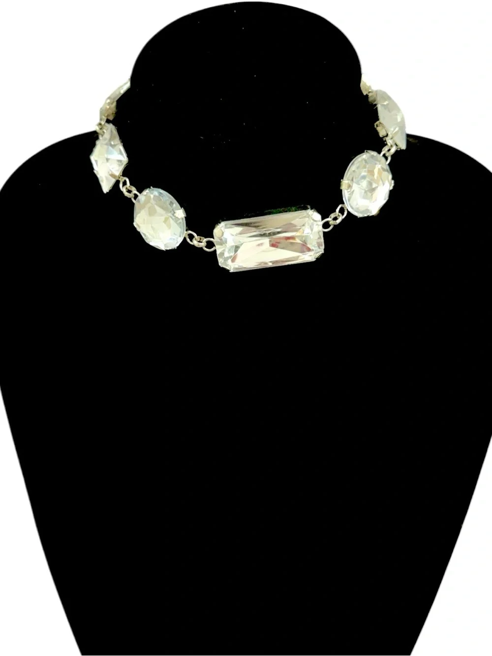 WHBM Clear Crystal Statement Choker Necklace NWT